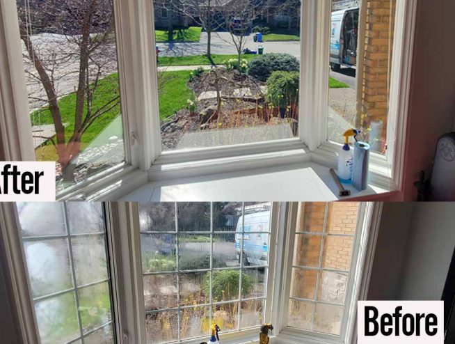 Foggy glass with grid (muntins) removed