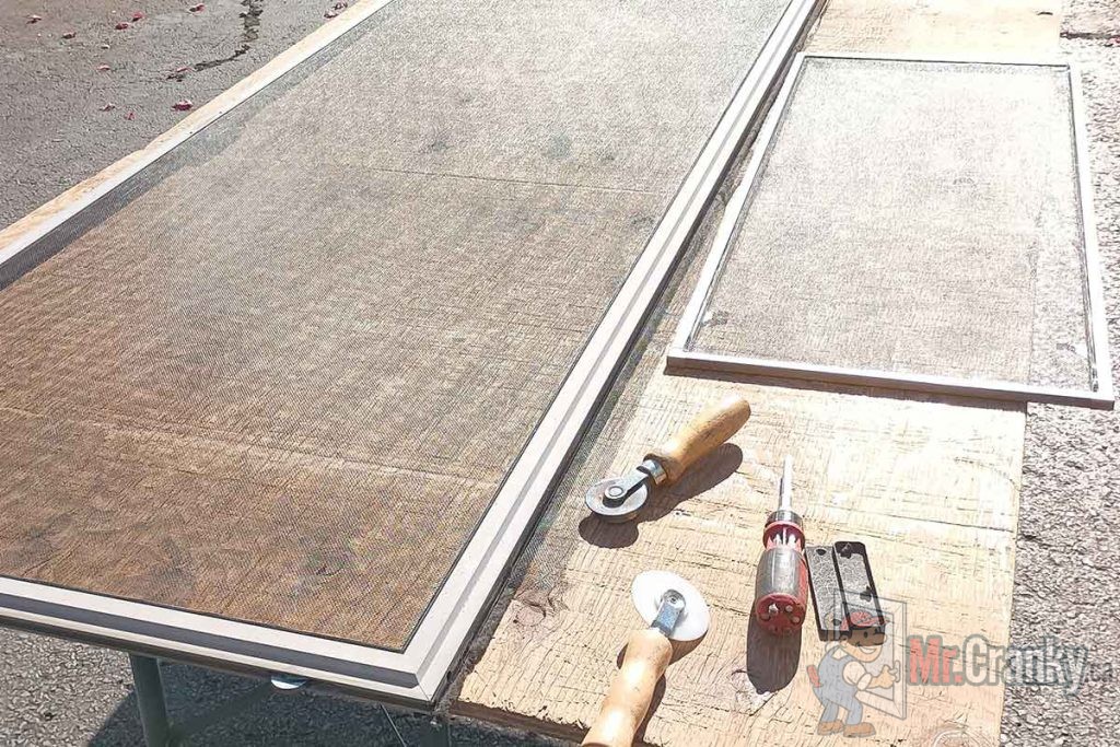 Rescreen patio door screen and window screen